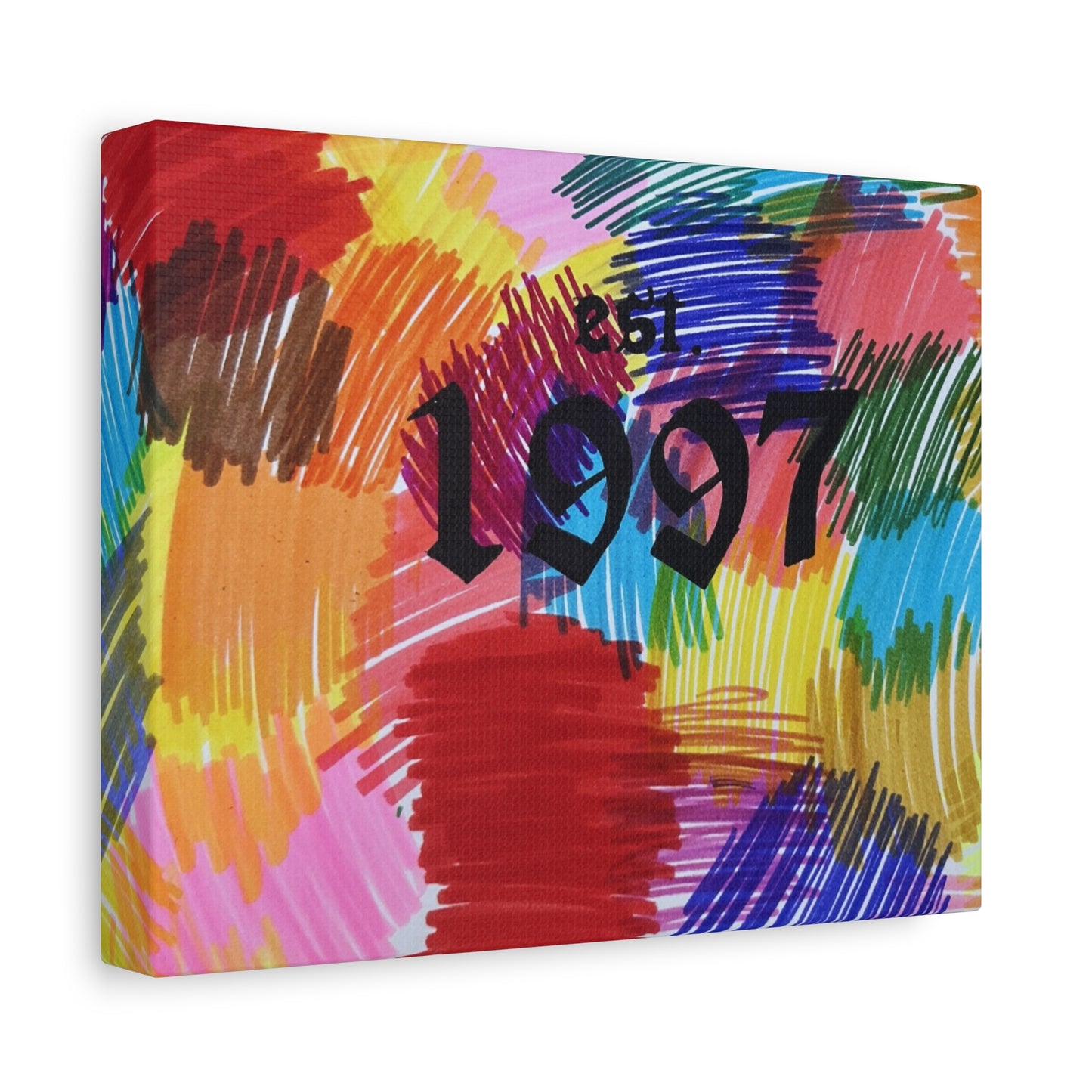 1997 Color Burst Canvas Print — Retro Year Wall Art