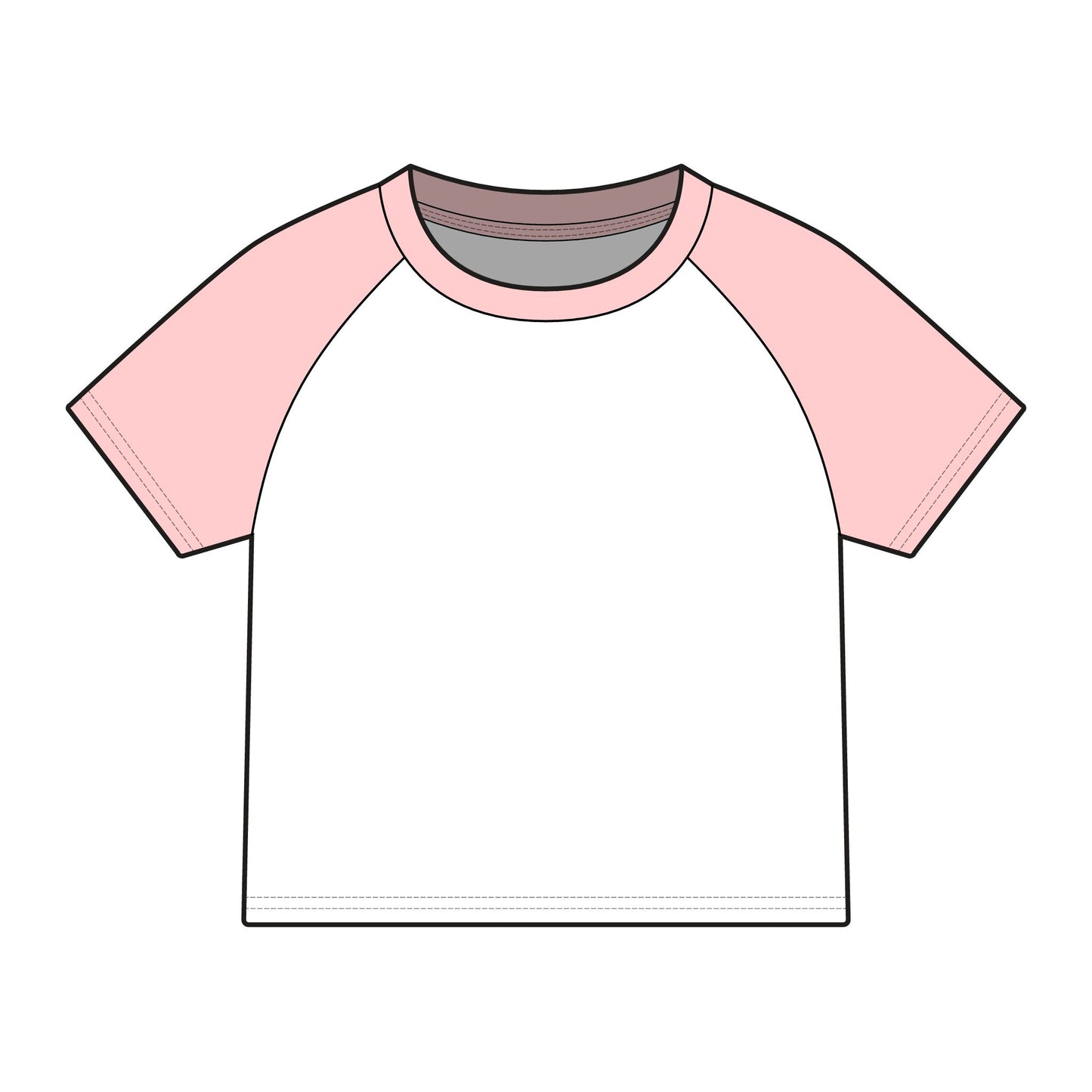 Raglan Baby Tee — Black Biting Lips Graphic