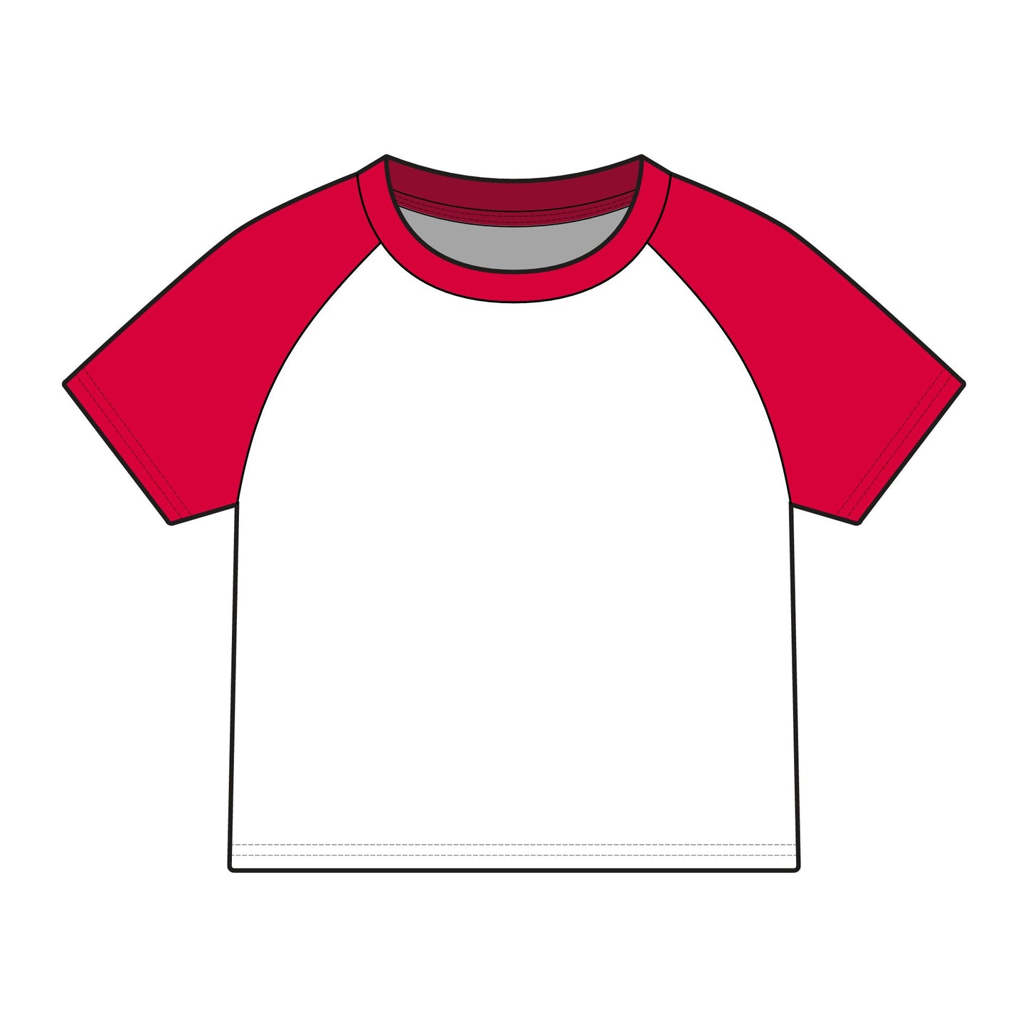 Raglan Baby Tee — Black Biting Lips Graphic