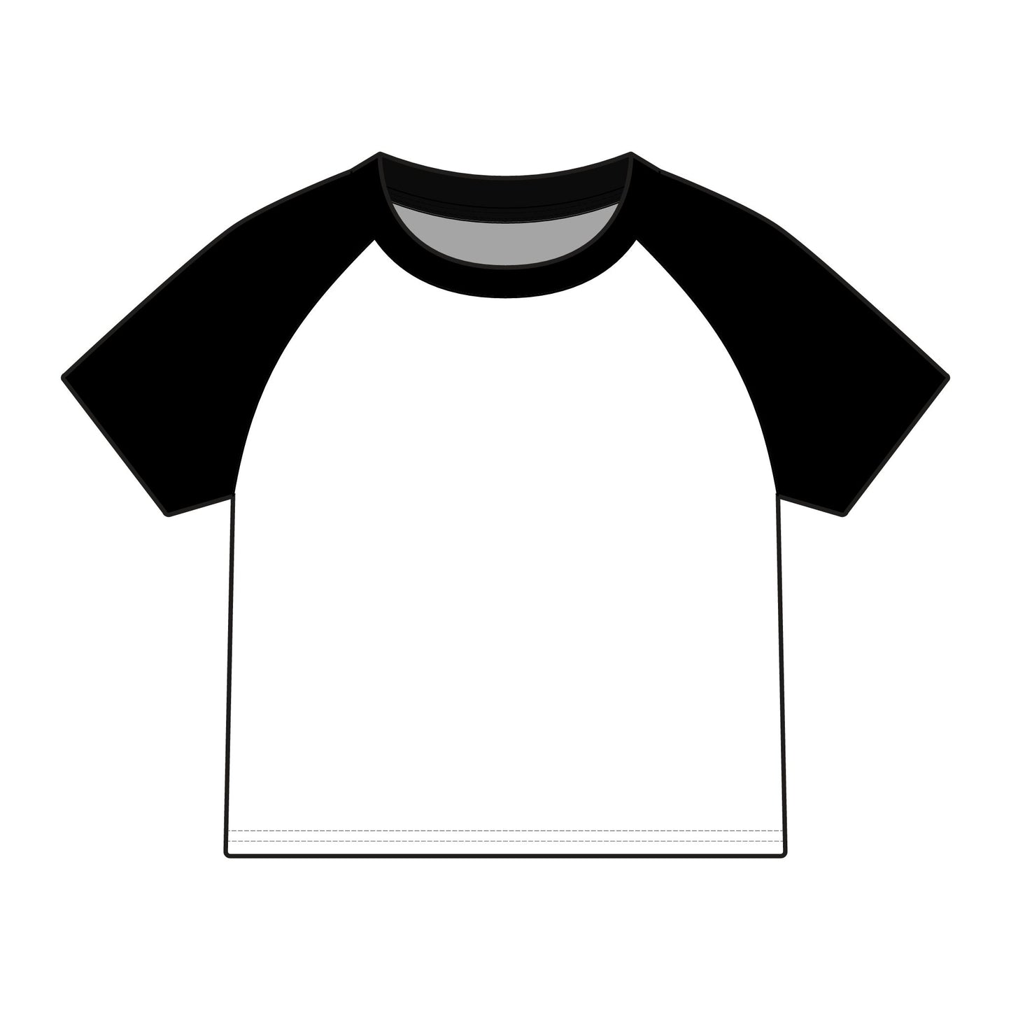 Raglan Baby Tee — Black Biting Lips Graphic