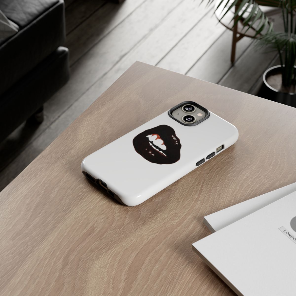 Phone Case — Biting Lip Graphic Black Lips Design